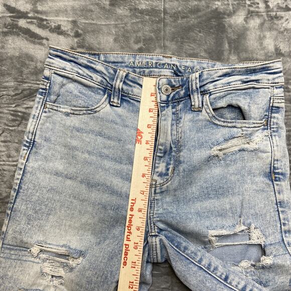 American Eagle Next Level Stretch Distressed Super Hi Rise Jegging Womens 2S - Picture 4 of 14